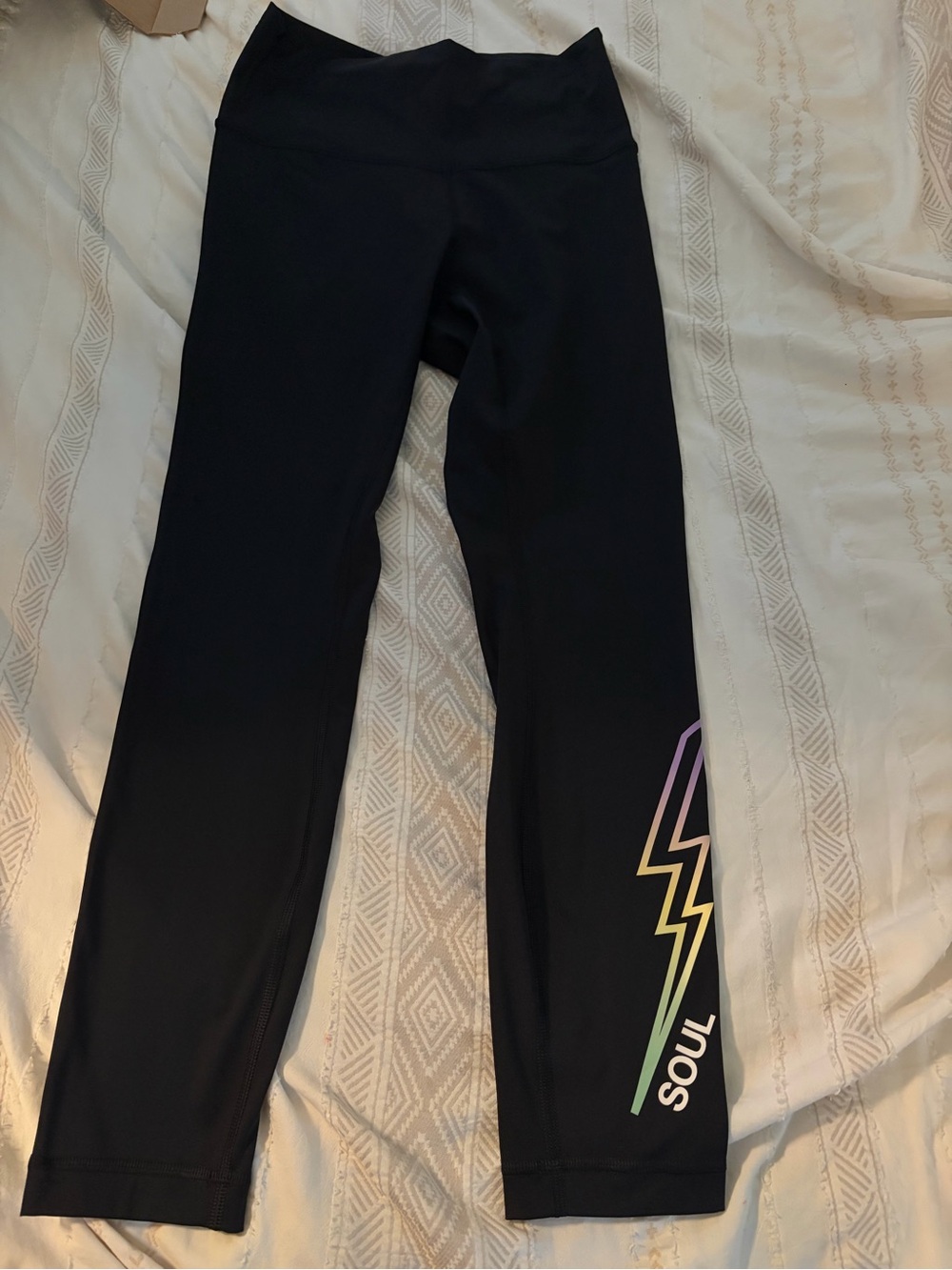 Lululemon x SoulCycle Wunder Under HR Tight 25" *Nulux Black Rainbow Bolt Sz 6